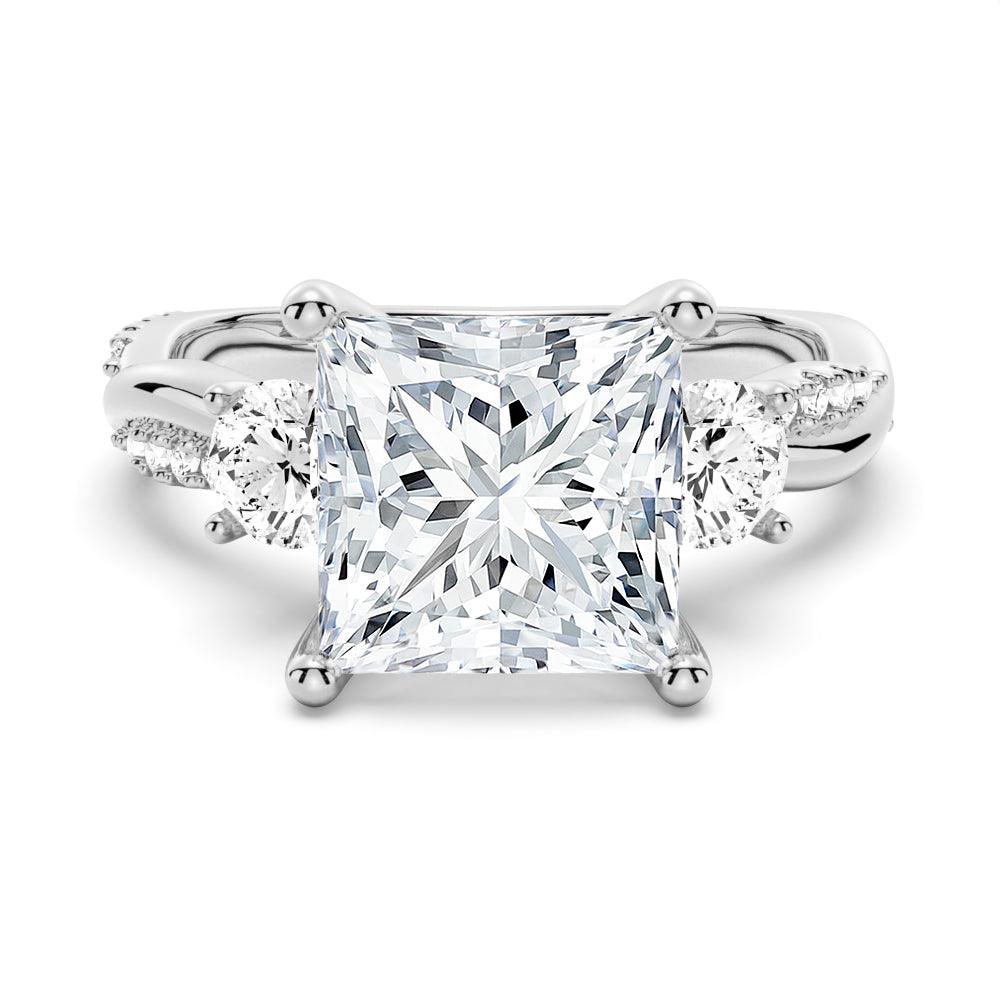 Twist Vine Princess-Cut Moissanite Engagement Ring For Women