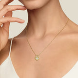 Love Lock Heart Solitaire Moissanite Pendant Necklace