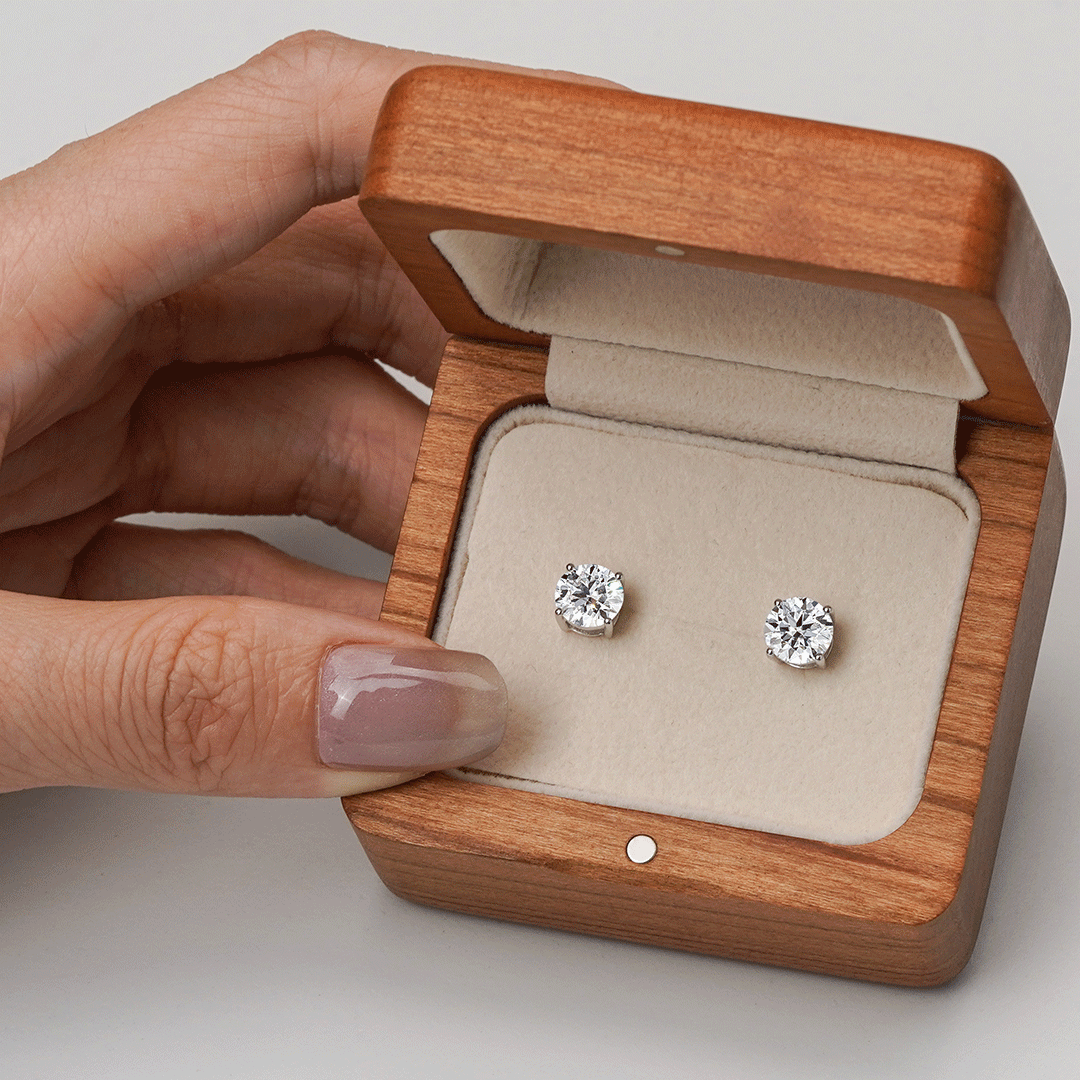 In-Stock 1 CT. Brilliant Moissanite Earring Studs
