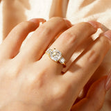 NEW Cushion Cut Three Stone Engagement Ring - MSBLUE Jewelry