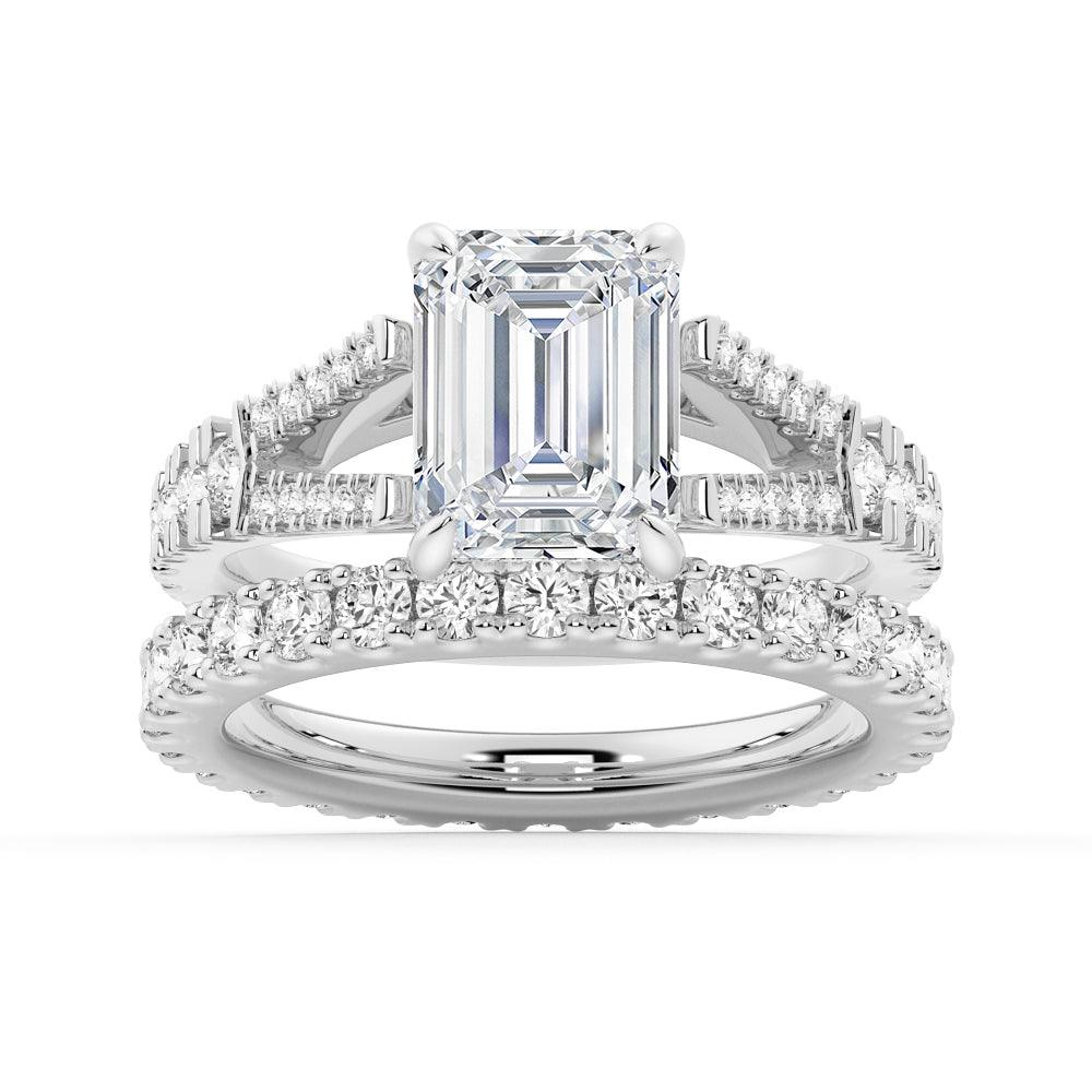 Emerald Cut Split-Shank Engagement Ring - MSBLUE Jewelry