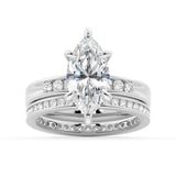 Marquise Moissanite Engagement Ring With Accents - MSBLUE Jewelry