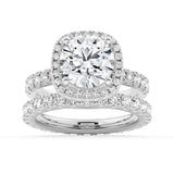 Brilliant Halo Round Moissanite Engagement Ring - MSBLUE Jewelry