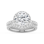 Round Brilliant Micropavé Halo Moissanite Engagement Ring - MSBLUE Jewelry