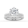 Six-Prong Solitaire Moissanite Bridal Set with Men's Wedding Band - MSBLUE Jewelry