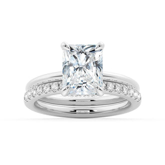 Four-Prong Radiant Solitaire Moissanite Engagement Ring - MSBLUE Jewelry