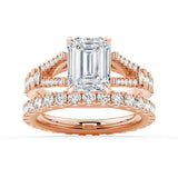 Emerald Cut Split-Shank Engagement Ring - MSBLUE Jewelry