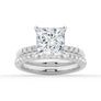 Princess Cut Moissanite With Hidden Halo Bridal Set in Sterling Silver - MSBLUE Jewelry