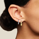 Offset Two-Tone Diamond Hoop with Full Pavé And Linear Designs