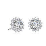 🎁 2 Ctw. Sunflower Round Moissanite Stud Earrings (100% off)