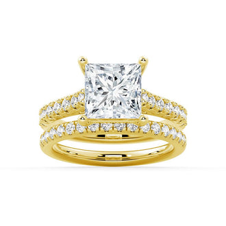 Princess Cut Pavé Moissanite Engagement Ring - MSBLUE Jewelry