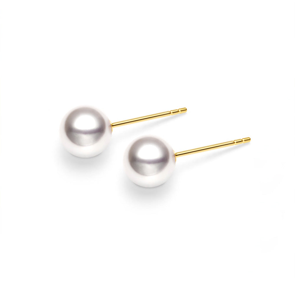 6mm Classic Freshwater Cultured Pearl Solitaire Stud Earrings