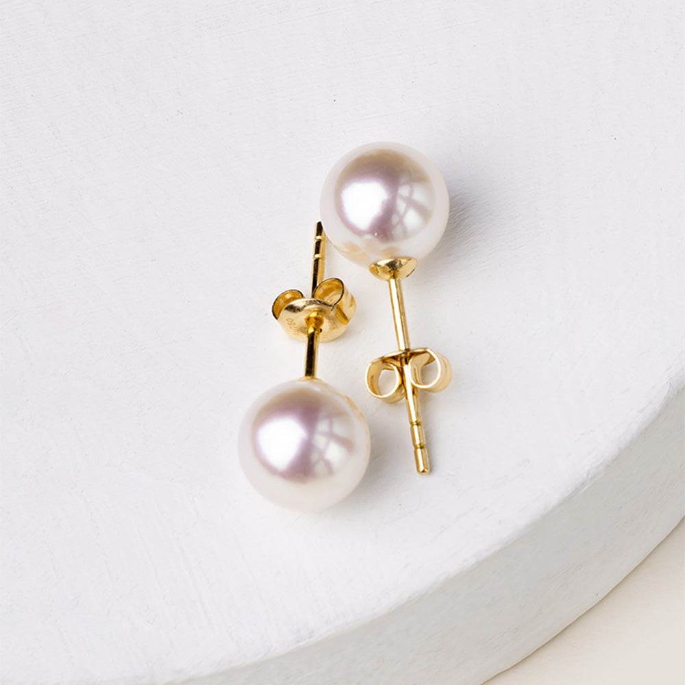 6mm Classic Freshwater Cultured Pearl Solitaire Stud Earrings