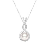 8MM Freshwater Pearl Twist Pendant Necklace