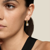 Framed Solitaire Princess Cut Moissanite Drop Earrings