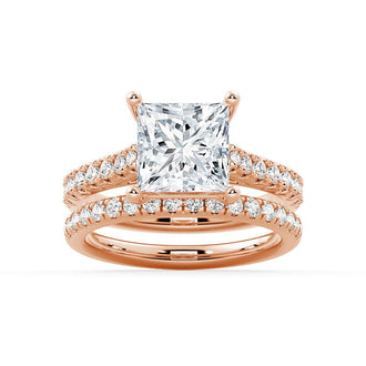 Princess Cut Pavé Moissanite Engagement Ring - MSBLUE Jewelry