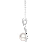 8MM Freshwater Pearl Twist Pendant Necklace