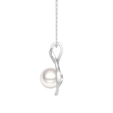 9MM Freshwater Pearl Moissanite Twist Pendant Necklace