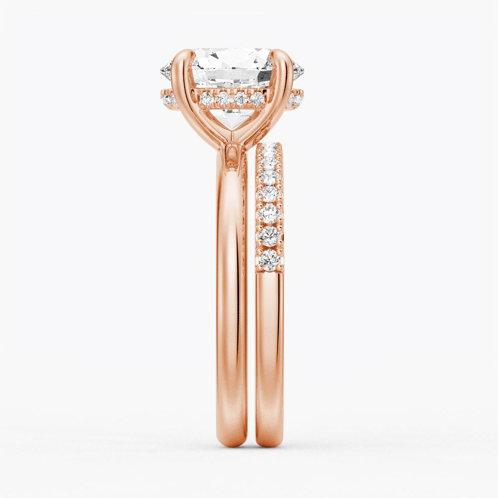 Oval Solitaire Moissanite Bridal Set with Men's Wedding Band - MSBLUE Jewelry