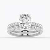 Cushion-Cut Moissanite Engagement Ring With Hidden Halo