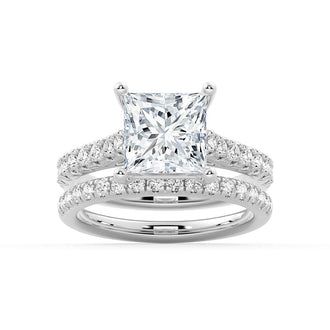 Princess Cut Pavé Moissanite Engagement Ring - MSBLUE Jewelry