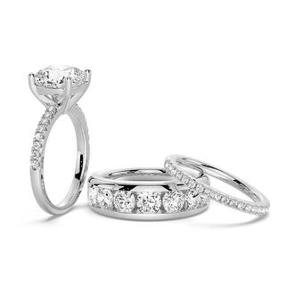 1.5 CT. Cushion Shaped Moissanite Bridal Set with Men's Wedding Band - MSBLUE Jewelry