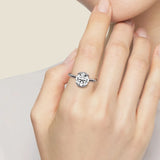 Half Bezel Moissanite Round Cut Engagement Ring