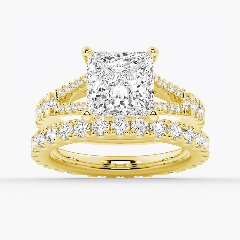 Princess Cut Split-Shank Moissanite Engagement Ring