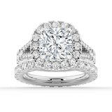 NEW Cushion Cut Split-Shank Halo Engagement Ring - MSBLUE Jewelry