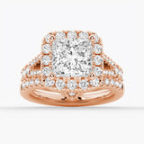 NEW Princess Cut Split-Shank Moissanite Halo Engagement Ring