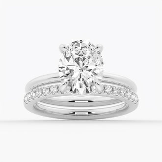 Four-Prongs Oval Solitaire Moissanite Engagement Ring - MSBLUE Jewelry