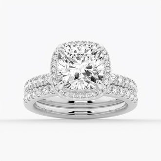 Cushion Cut Halo Moissanite Engagement Ring - MSBLUE Jewelry