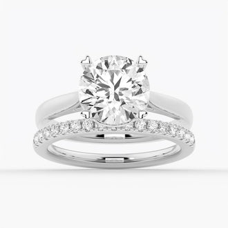 Secret Solitaire Round Moissanite Engagement Ring - MSBLUE Jewelry