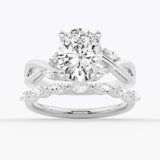 3 CT. Twist Vine Oval Shaped Moissanite Engagement Ring