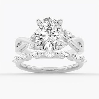 Twist Vine Oval Shaped Moissanite Engagement Ring - MSBLUE Jewelry