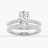 3 CT. Petite Micropavé Oval Shaped Moissanite Engagement Ring