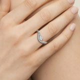 Pear Shaped Solitaire Pavé Wave Promise Ring