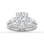 Classic Cushion Cut Three Stone Engagement Ring - MSBLUE Jewelry