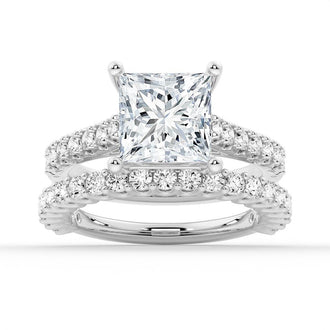 Princess Cut Pavé Moissanite Engagement Ring - MSBLUE Jewelry