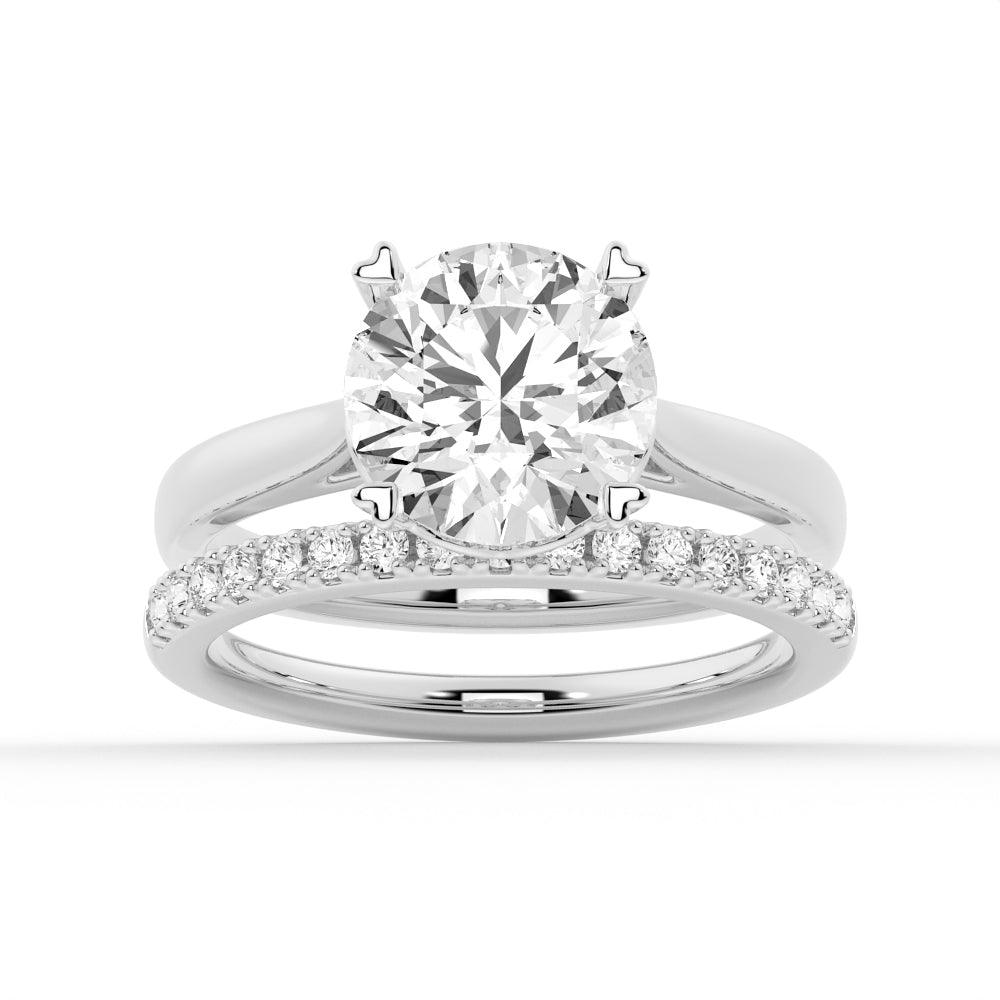 Secret Solitaire Round Moissanite Engagement Ring - MSBLUE Jewelry