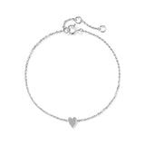 Pavé Lab Grown Diamond Mini Heart Bracelet - MSBLUE Jewelry