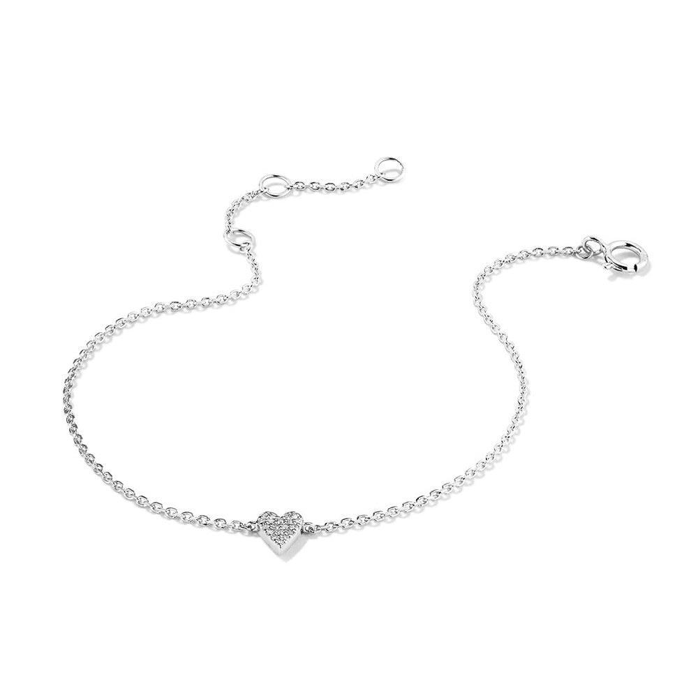 Pavé Lab Grown Diamond Mini Heart Bracelet - MSBLUE Jewelry