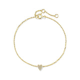 Pavé Lab Grown Diamond Mini Heart Bracelet - MSBLUE Jewelry