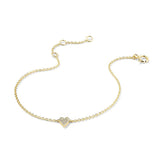 Pavé Lab Grown Diamond Mini Heart Bracelet - MSBLUE Jewelry