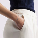 Love Lock Heart Bracelet with Solitaire Moissanite Charm