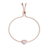 Pink Mother of Pearl & Moissanite Heart Bracelet