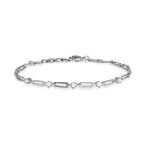 Moissanite Dotted Paperclip Chain Bracelet