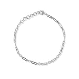 Moissanite Dotted Paperclip Chain Bracelet