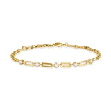 Moissanite Dotted Paperclip Chain Bracelet