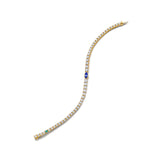 Moissanite Tennis Bracelet with Sapphire & Emerald Accents
